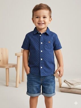 H&M Kids &DENIM Slim Fit Cuffed Denim Shorts - Size 2-3Y | @kmcloset26